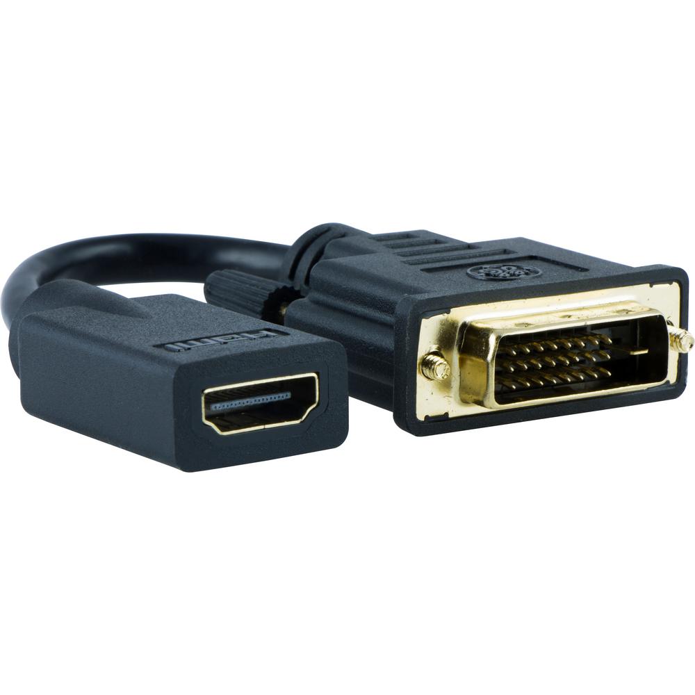 GE DVI to HDMI Adapter, Portable and Compact Design, Full ...