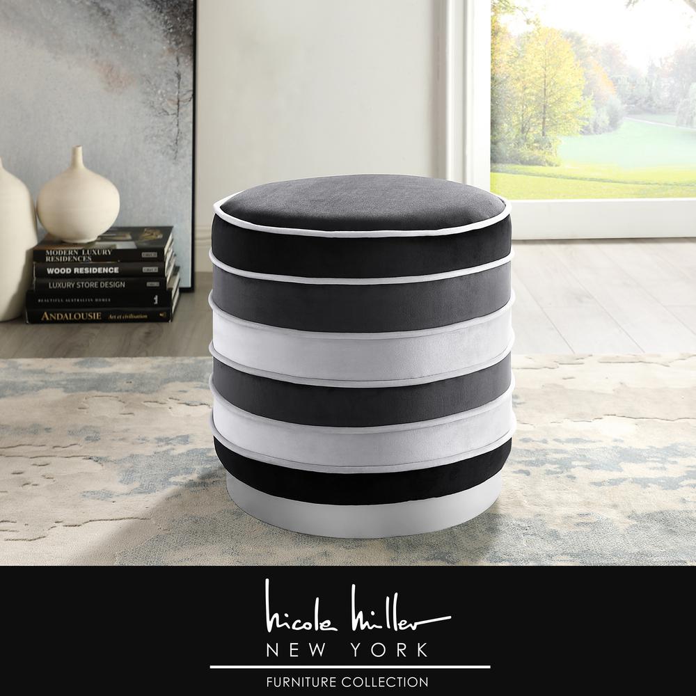 Black Velvet Ottomans Living Room Furniture The Home Depot