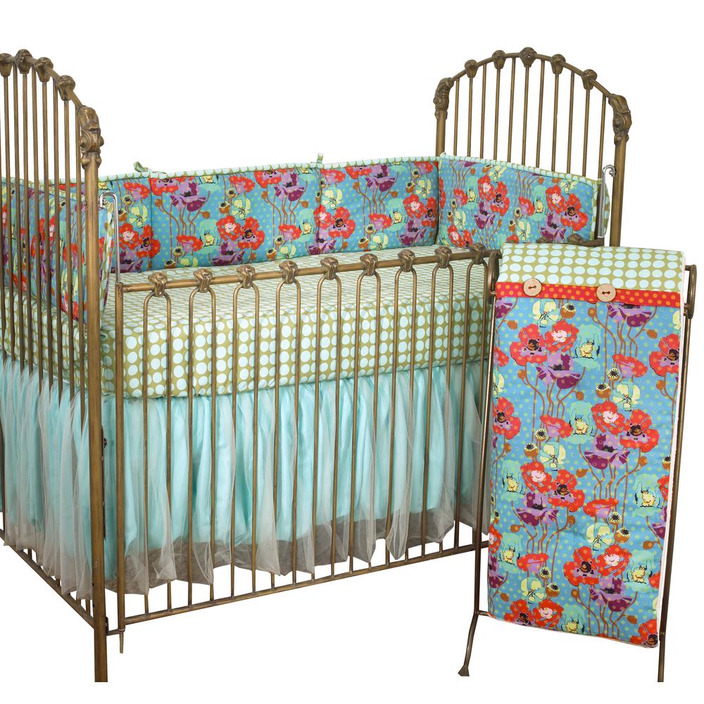 turquoise crib sheet