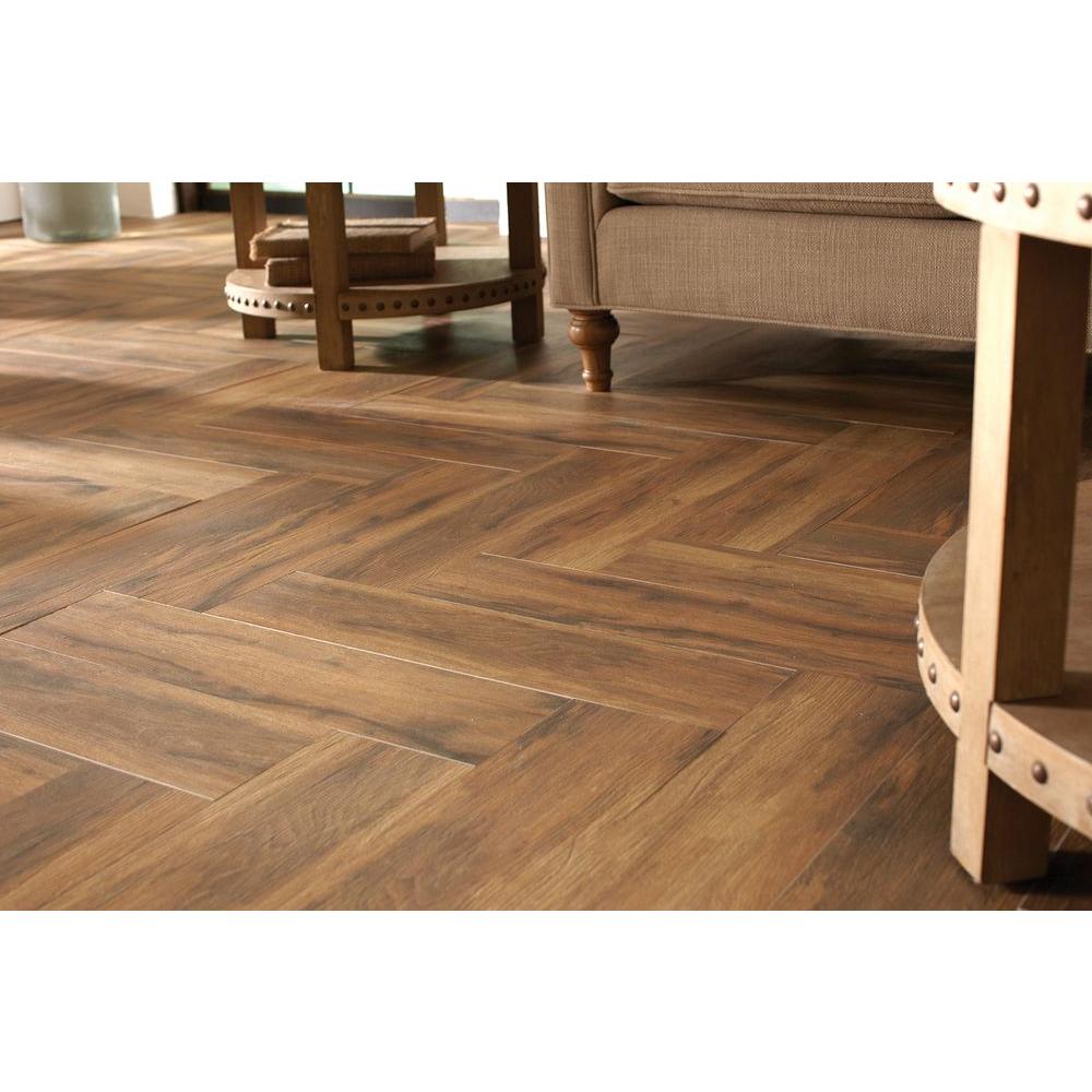 Botanica Cashew 24 x 6 Porcelain Glazed Floor and Wall Tile in Glazed Textured