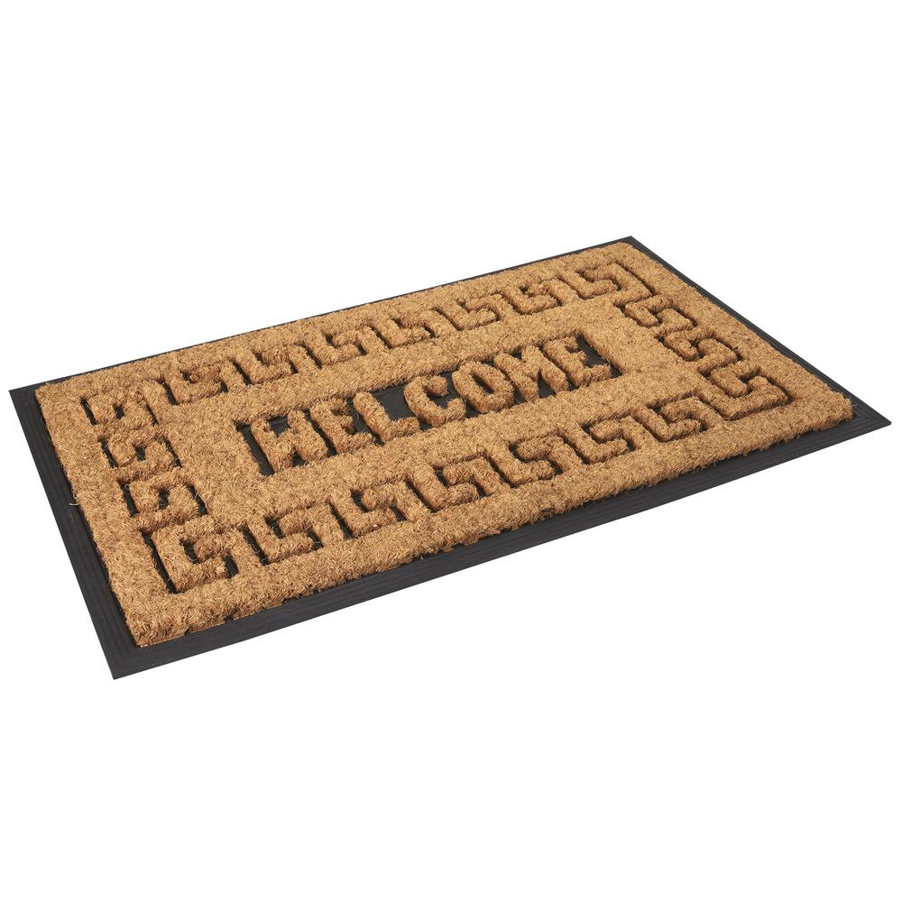 Envelor Meandros Tan 30 In X 18 In Coir Outdoor Door Mat En Rmc