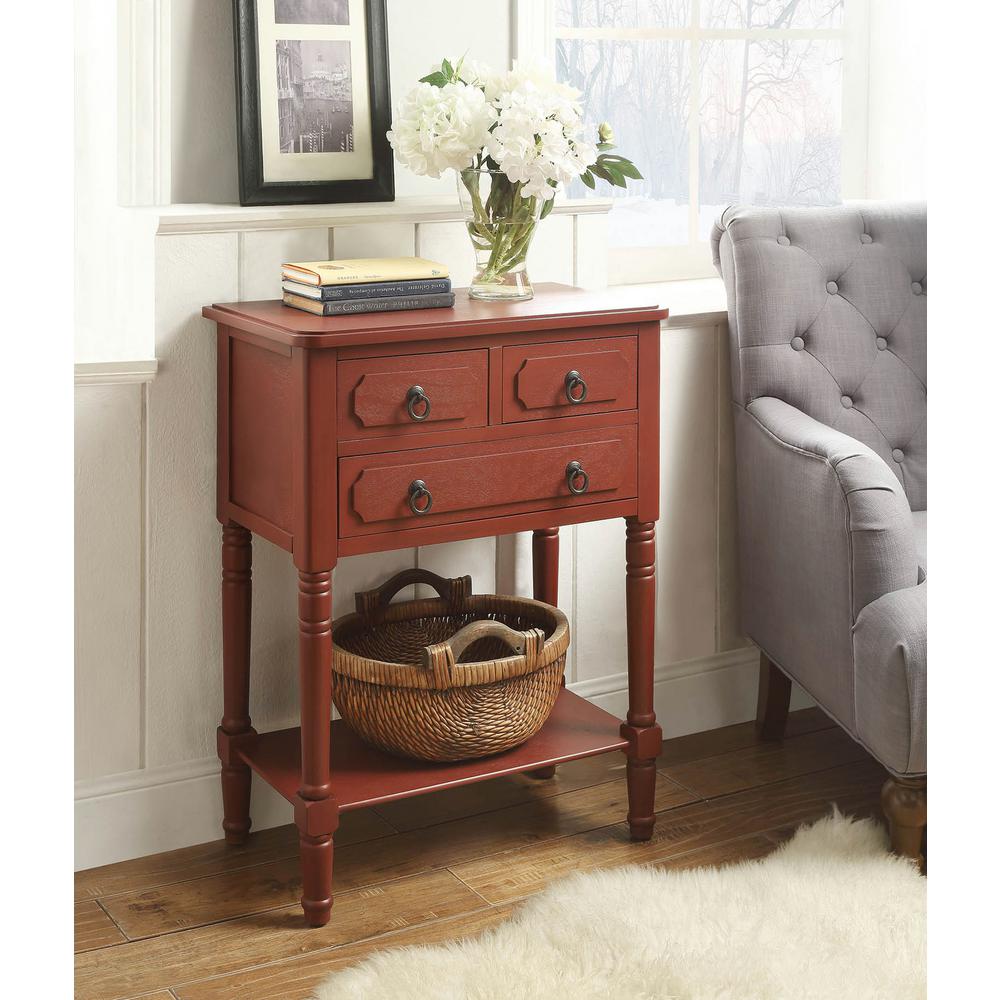 4D Concepts Simplicity Antique Red Storage Console Table550797 The