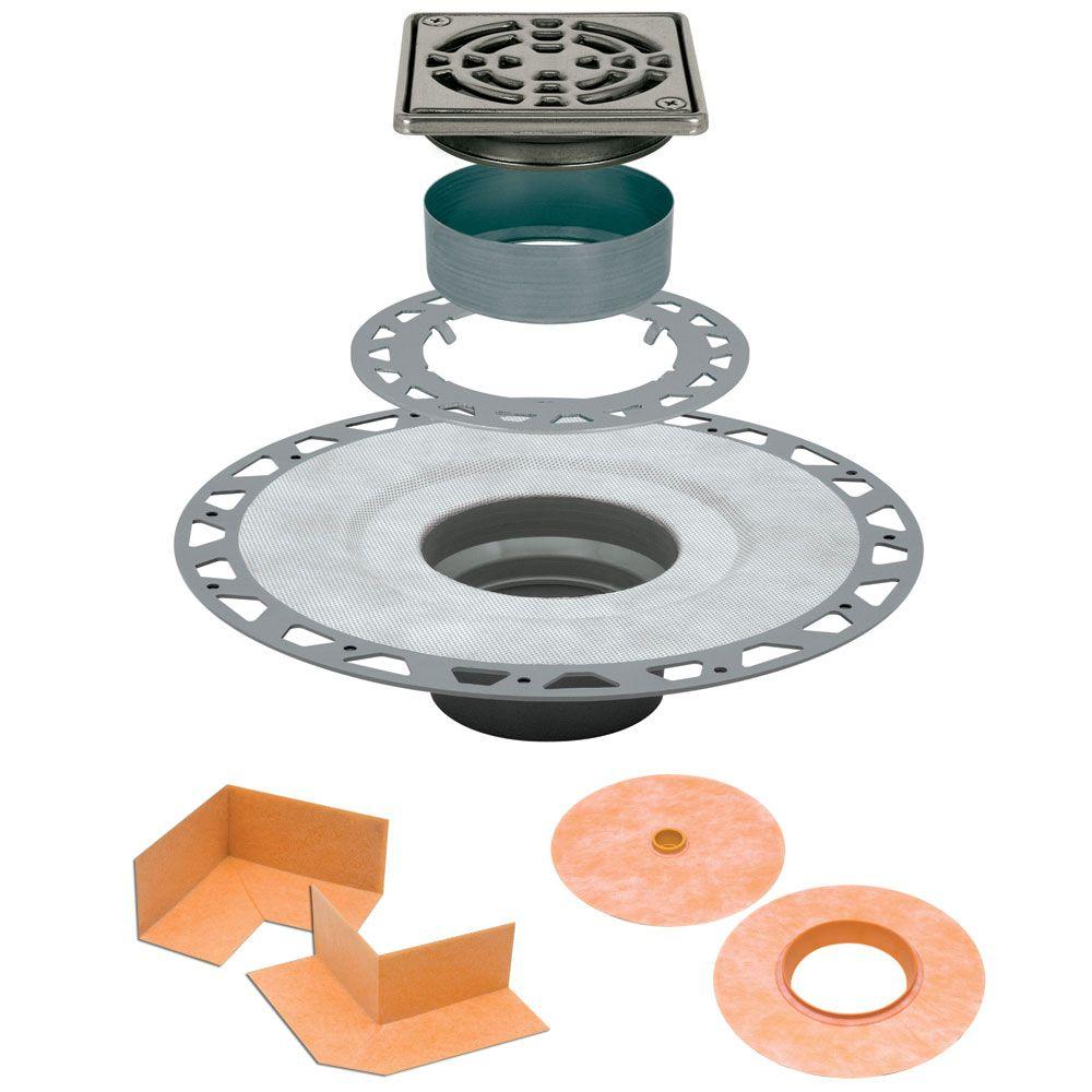 Schluter KerdiDrain 4 in. x 4 in. PVC Drain Kit in OilRubbed Bronze