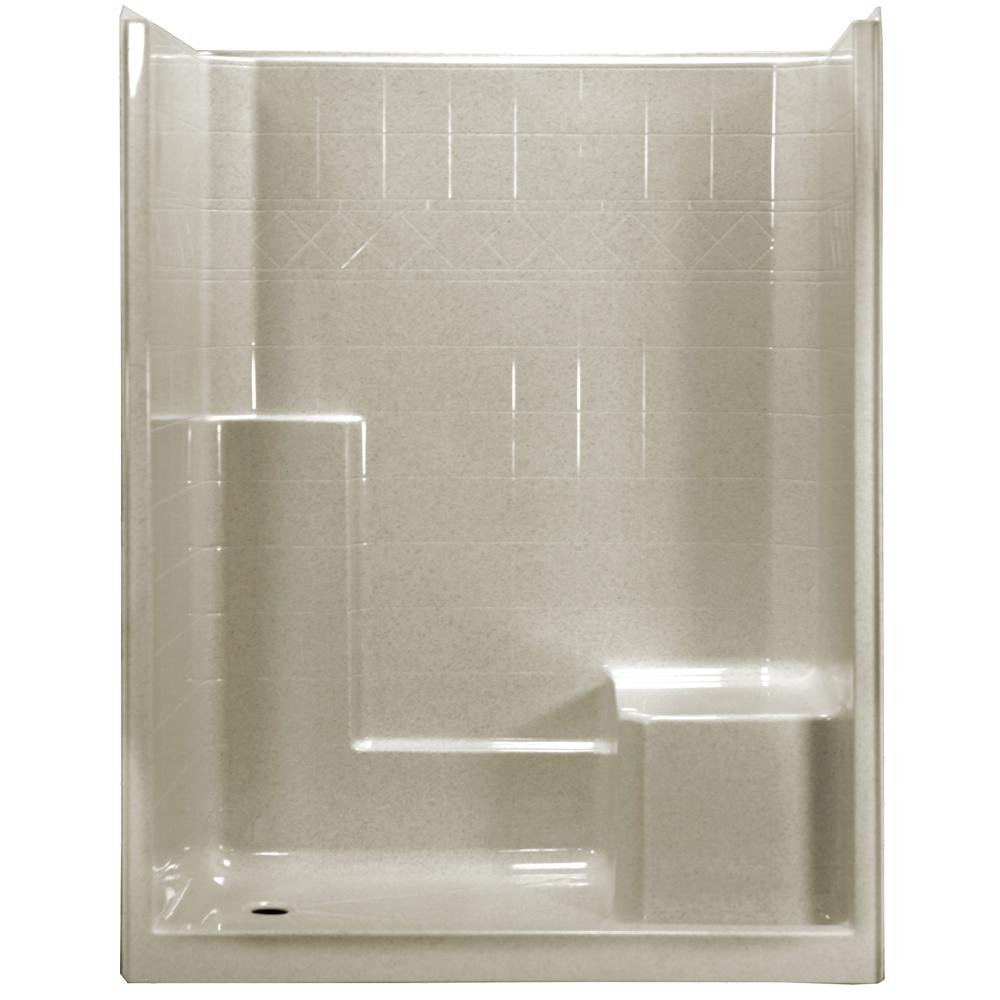 Ella 60 in. x 33 in. x 77 in. 1-Piece Low Threshold Shower Stall in ...