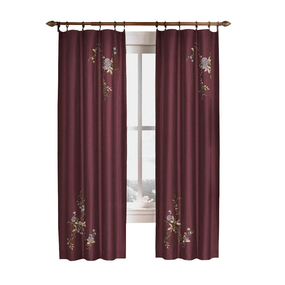 Curtainworks Semi Opaque Eggplant Asia Faux Silk Rod Pocket Curtain Semi Opaque Eggplant Asia Faux Silk Rod Pocket Curtain 44 In W X 95 L