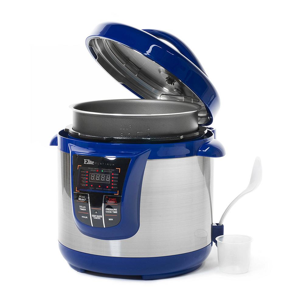 8 Qt. Electric Stainless Steel Pressure Cooker with 13 Functions in Blue