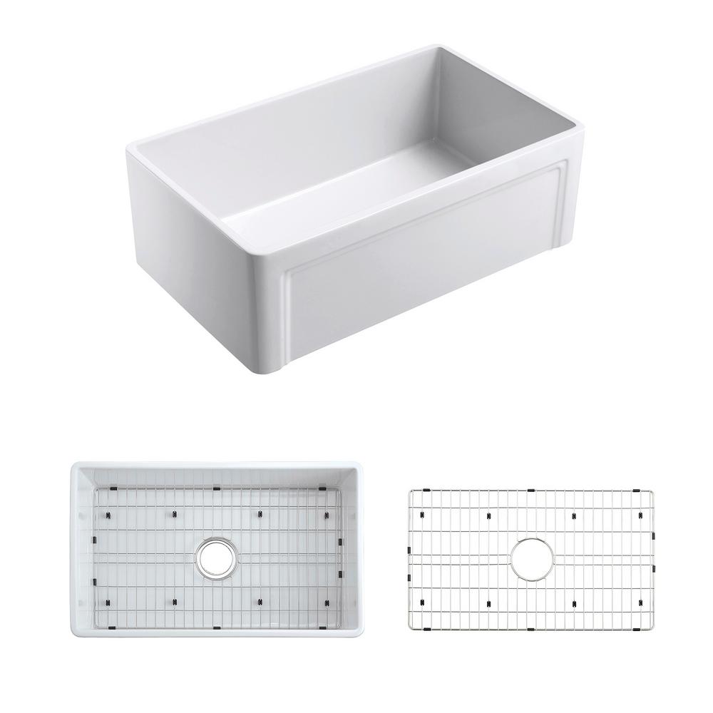 White Single Bowl Kitchen Sink sinkology bradstreet reversible farmhouse apron front fireclay White Single Bowl Kitchen Sink sinkology bradstreet reversible farmhouse apron front fireclay