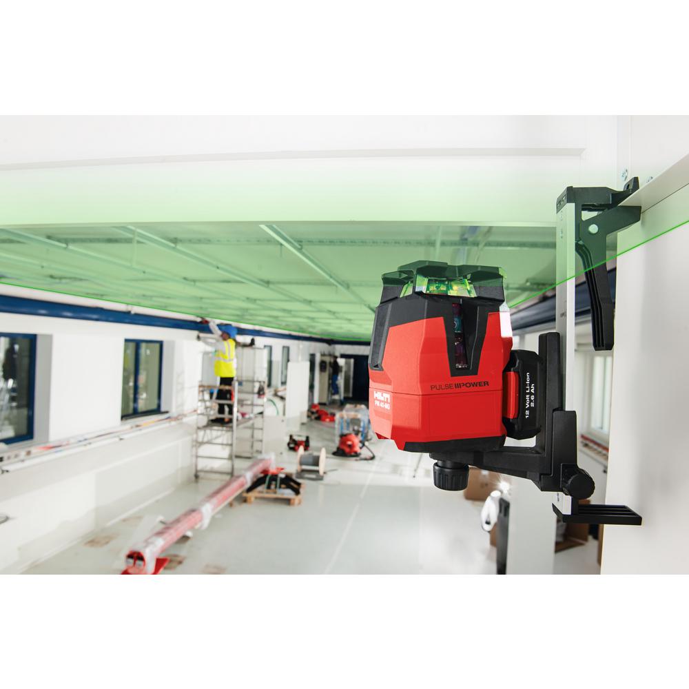 Hilti Pm 40 Mg 130 Ft Multi Line Green Laser With Receiver Wall