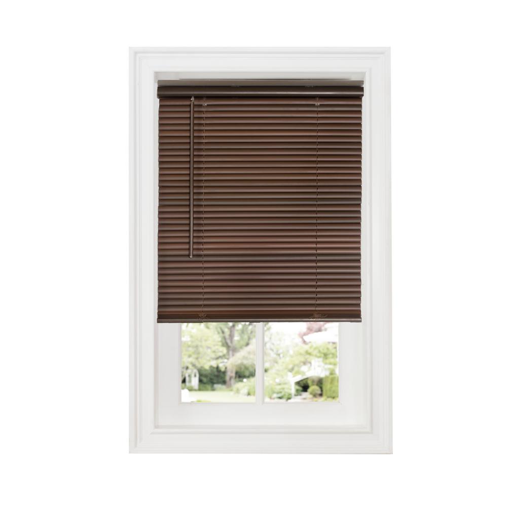 Dark Brown Wood Vinyl Mini Blinds The Home Depot Cordless Room Darkening Vinyl Blind 31 In W X 64