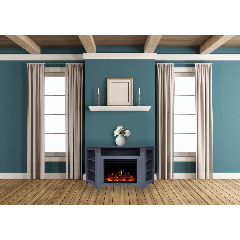 Cambridge Stratford 56 In Electric Fireplace Mantel In Blue