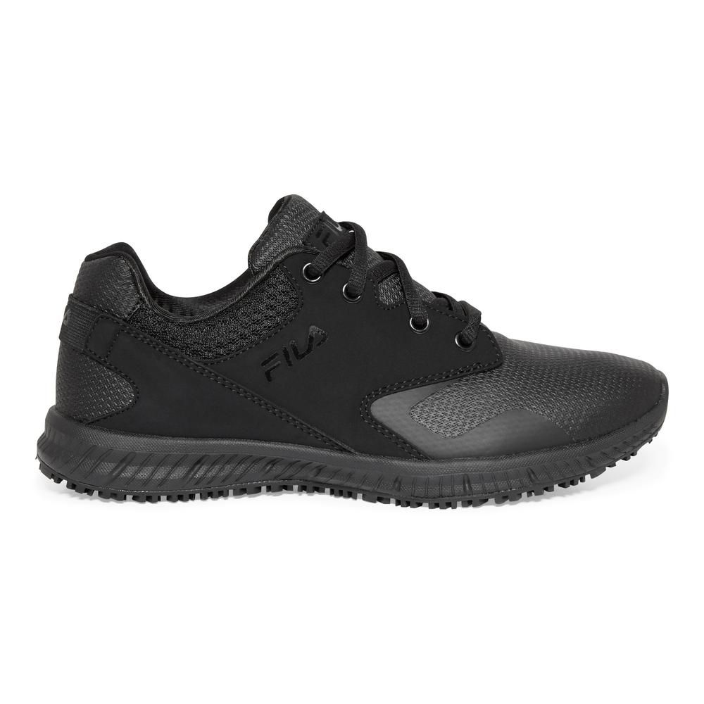 fila black work shoes