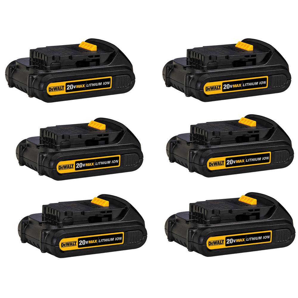 DEWALT 20Volt MAX LithiumIon 1.5 Ah Compact Battery Pack (6Pack