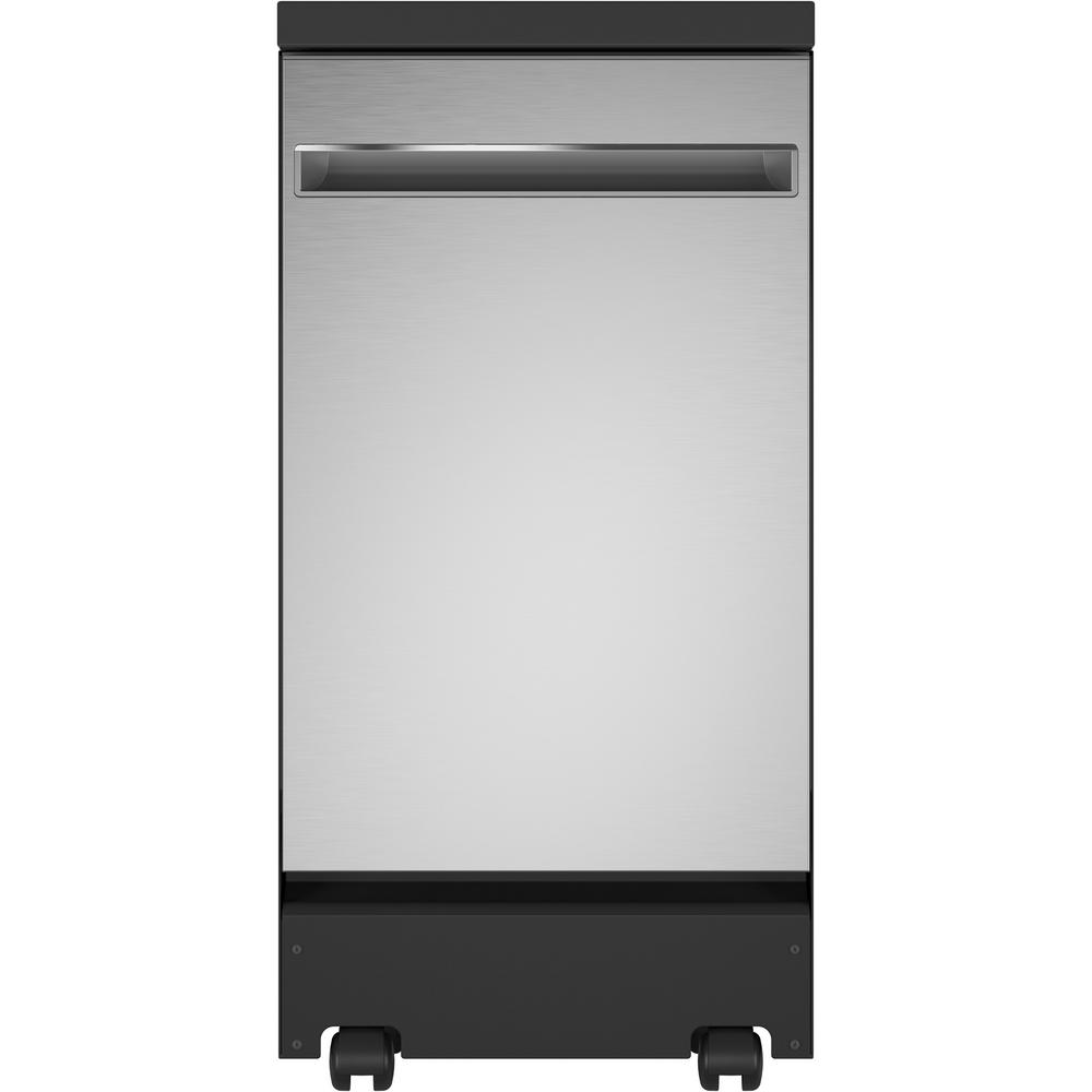 GE Portable Dishwasher in Stainless Steel with 12 Place Settings