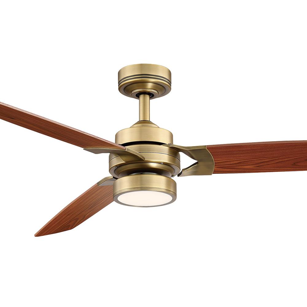 Fifth And Main Lighting Alexis 52 In Led Aged Brass Ceiling Fan