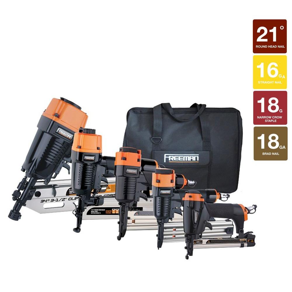 Freeman Framing/Finish Combo Nail Gun Kit (5Piece)P5FRFNFWSCB The