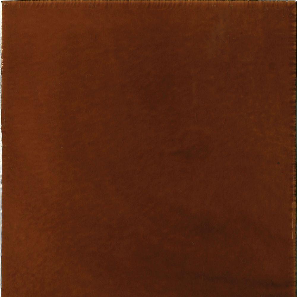 Solistone Hand-Painted Red Russet 6 in. x 6 in. x 6.35 mm Ceramic Wall ...