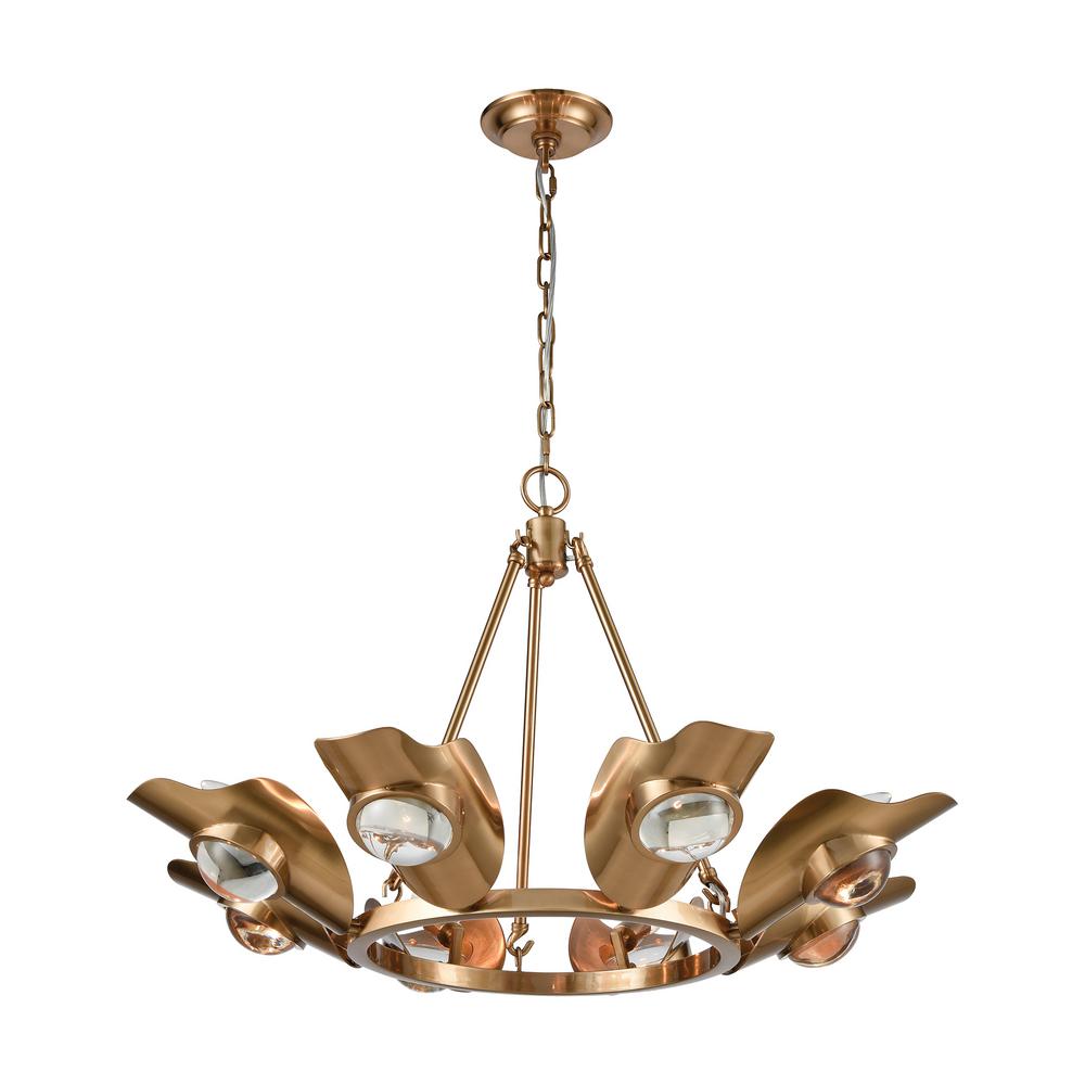 Titan Lighting Spectacle 8 Light Aged Brass Chandelier Tn 894265 Spectacle 8 Light Aged Brass Chandelier
