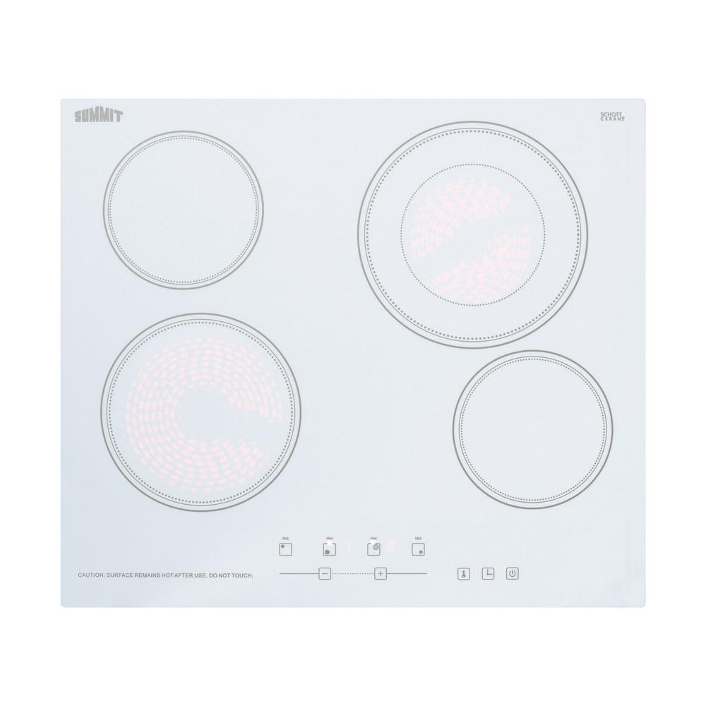 Summit Appliance 24 In Radiant Electric Cooktop In White With 4