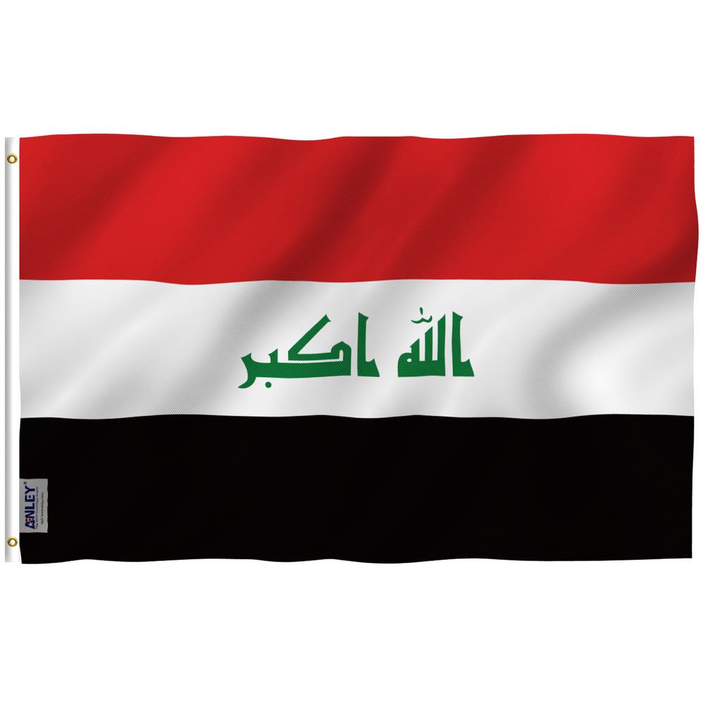Anley Fly Breeze 3 Ft X 5 Ft Polyester Iraq Flag 2 Sided Flags