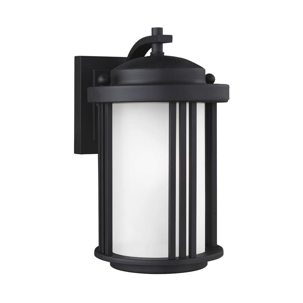 Adjule Height Outdoor Wall Mounted Lighting Crowell 1 Light Small Black 10 In Wall Lantern