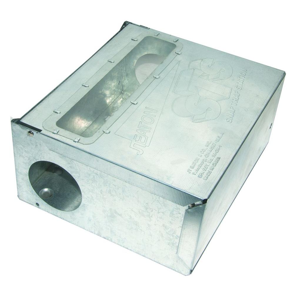 JT Eaton Rat Size Steel Snap Trap Station with Clear Inspection Window