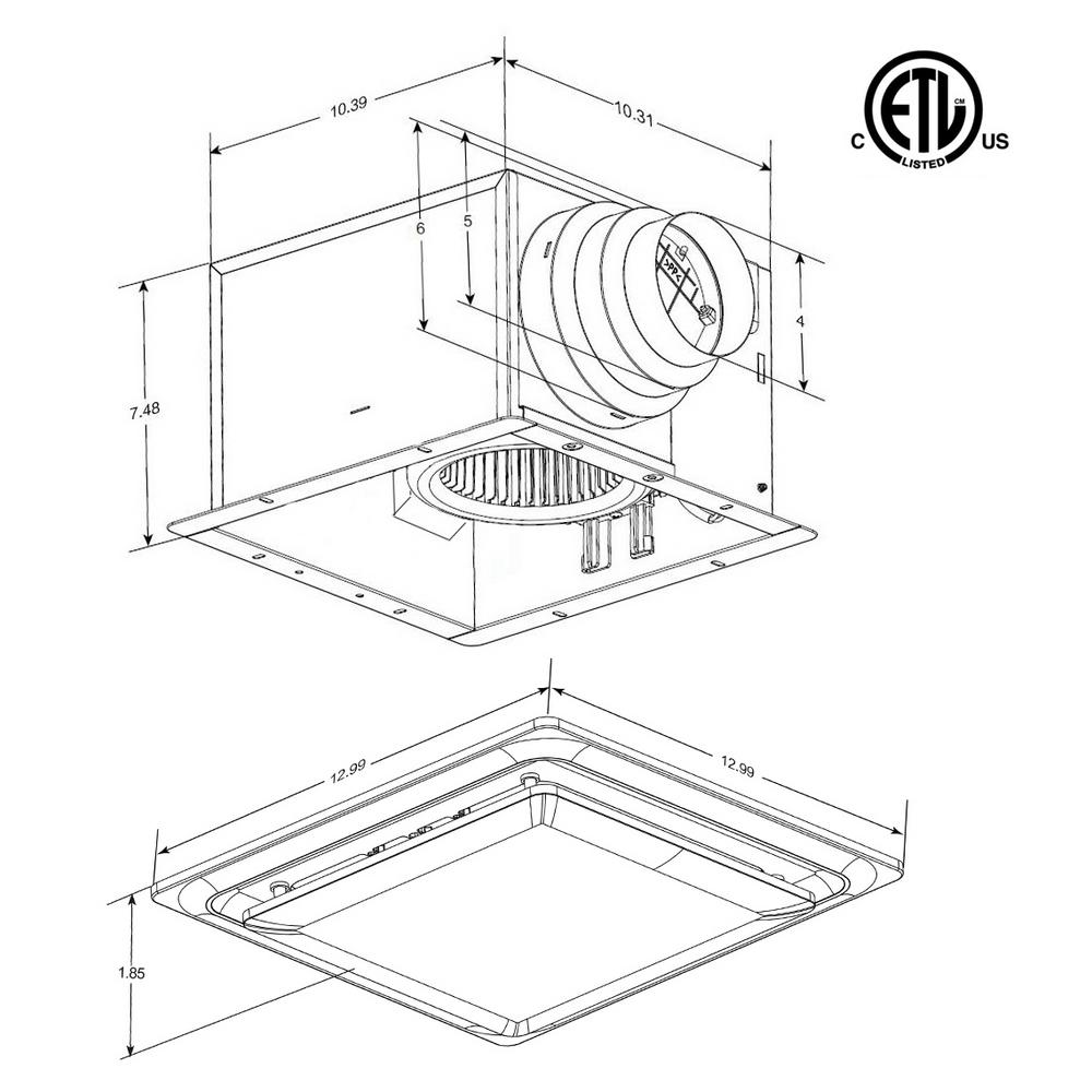 light aero pure bathroom fans bath ventilation sones quiet cfm ceiling led fan low night profile