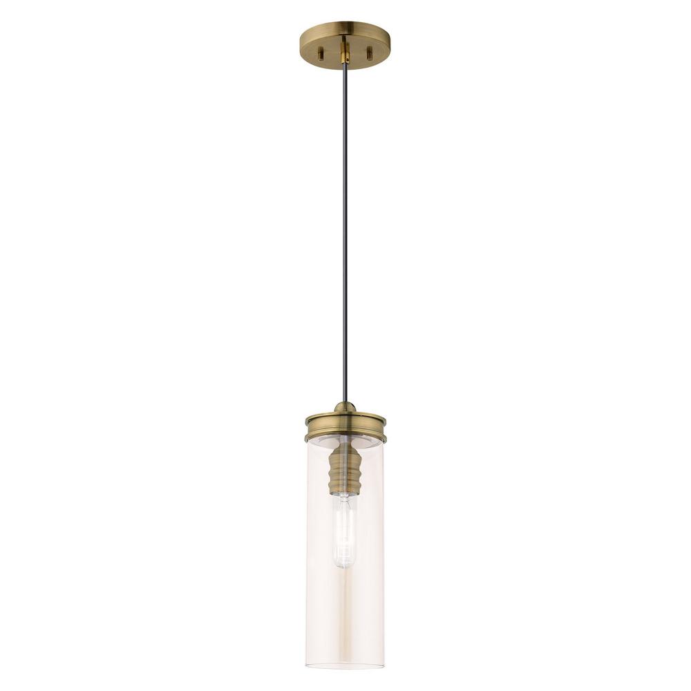 Livex Lighting Art Glass Mini Pendants 1 Light Antique Brass Pendant 41227 01 The Home Depot - Art Glass Mini Pendant Lights