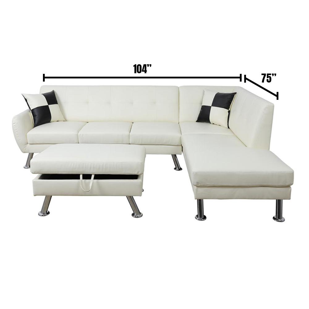 Star Home Living Ricky 3 Piece Off White Faux Leather Seater L Shaped Right Facing Sectional Sofa With Ottoman Sh3102b The Depot - Off White Leather Sofa Star Home Living Ricky 3 Piece Off White Faux Leather Seater L Shaped Right Facing Sectional Sofa With Ottoman Sh3102b The Depot - Off White Leather Sofa