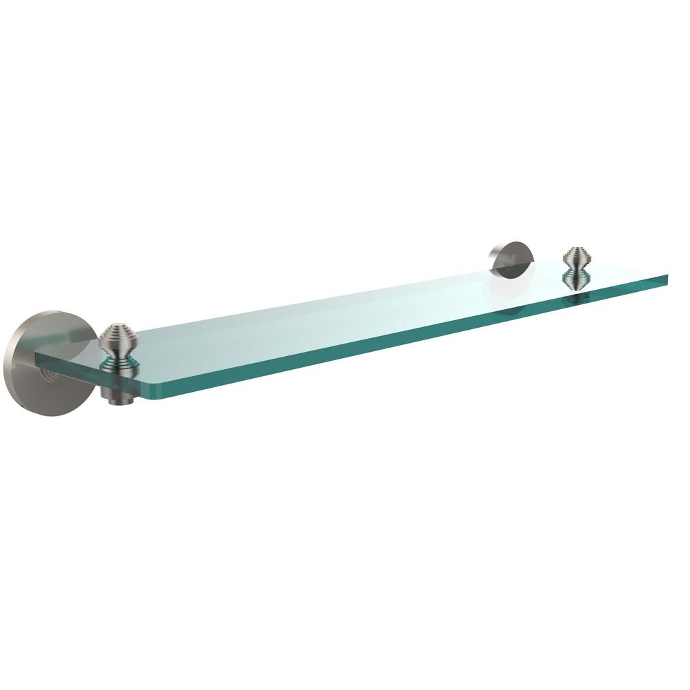 Allied Brass TR-1//22-SN Tribecca Collection 22 Inch Glass Vanity Shelf with Beveled Edges 22-Inch Satin Nickel