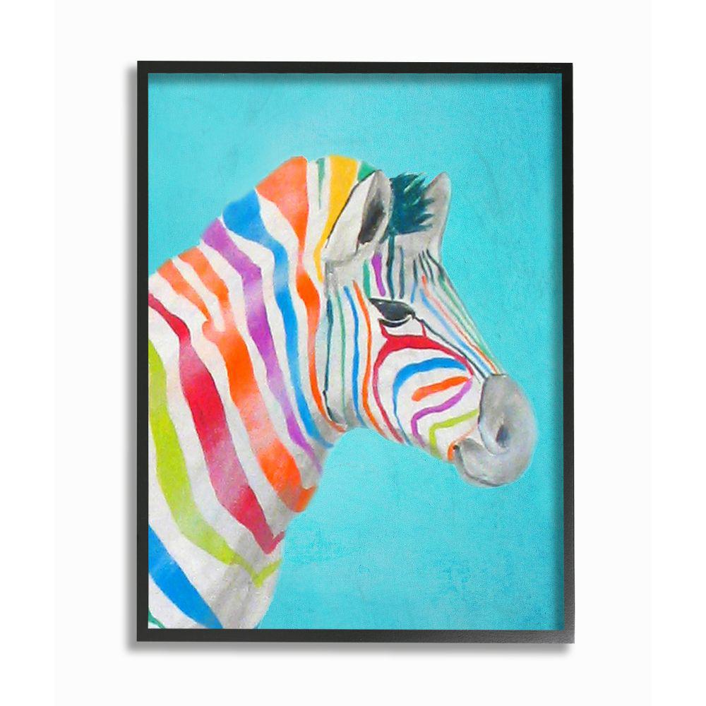 The Stupell Home Decor Collection 16 In X 20 In Rainbow Zebra