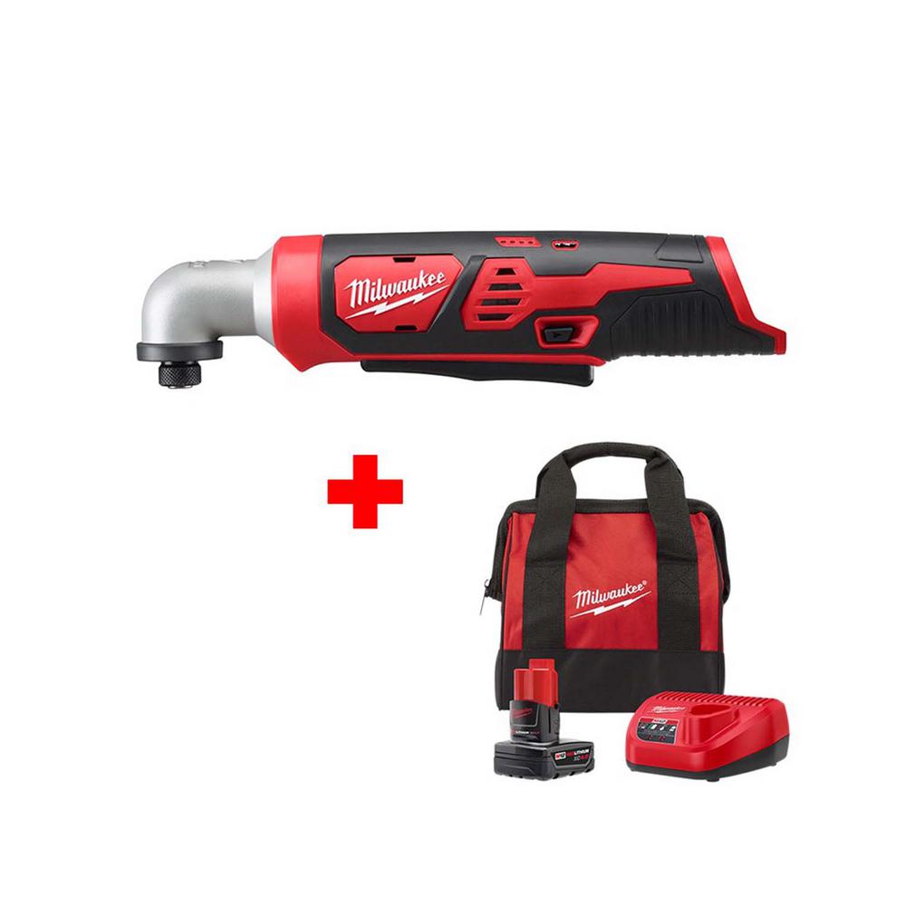 Milwaukee M12 12Volt LithiumIon Cordless 1/4 in. Right Angle Hex
