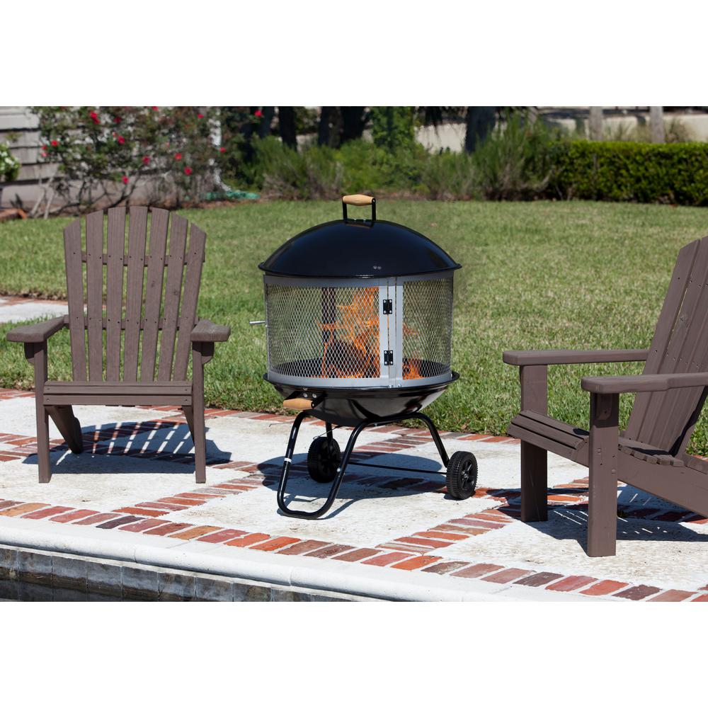 Fire Sense Bessemer 28 In Round Steel Fire Pit In Black 01471