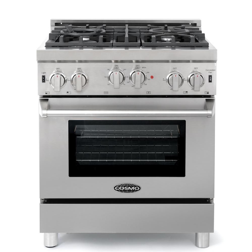 Cosmo Commercial Style 30 In 3 9 Cu Ft Gas Range With 4 Italian