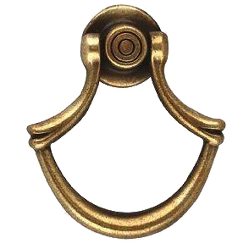 Hickory Hardware 15\/8 in. x 115\/16 in. Brown Windsor Antique Furniture Ring Pull520039165 