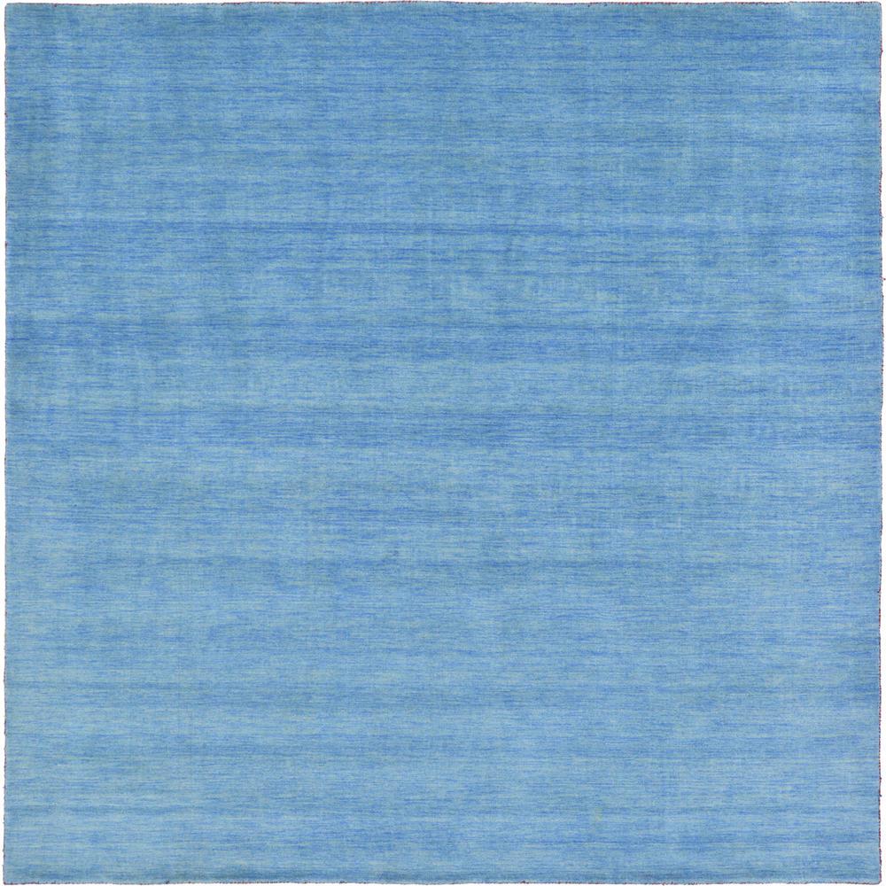 blue and grey square rug
