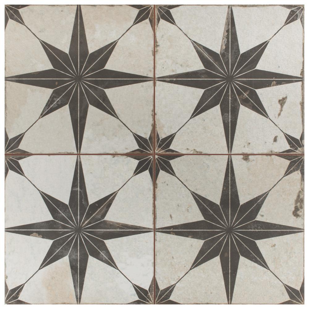 Kings Star Nero 17-5/8"x17-5/8" Ceramic F/W Tile