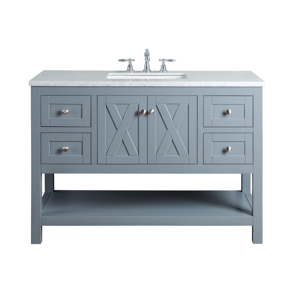 stufurhome Anabelle 48 in. Grey Single Sink Bathroom