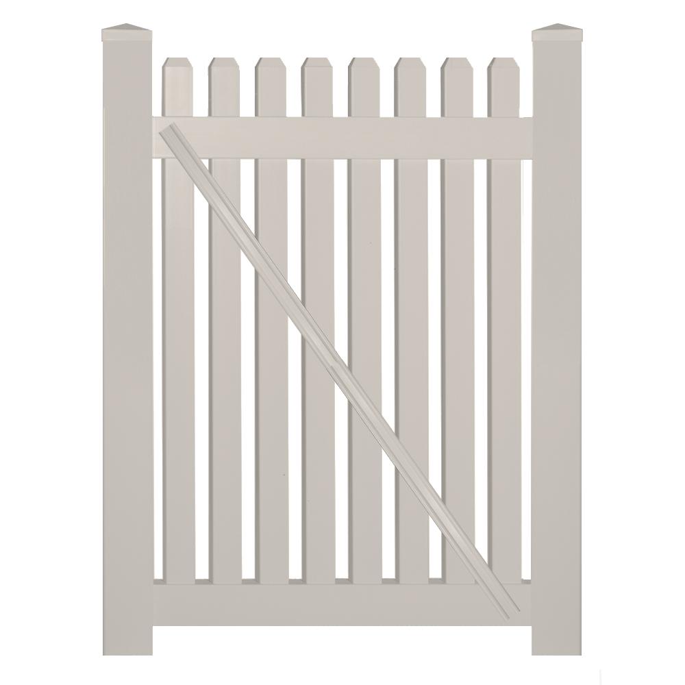 Weatherables Provincetown 4 ft. W x 4 ft. H Tan Vinyl Picket Fence Gate