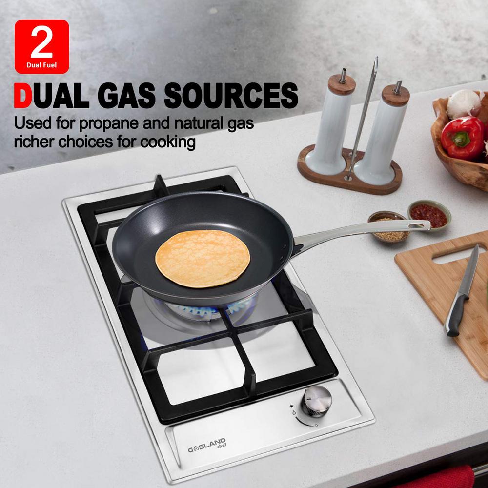 GASLAND Chef 12 in. Builtin Gas Stove Top, LPG Natural Gas Cooktop in