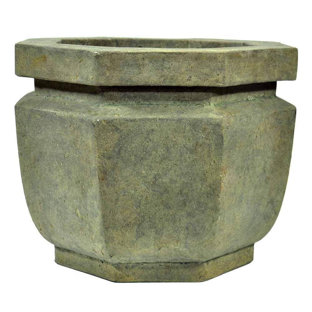 Octagonal Aged Granite Cast Stone Planter Octagonal Aged Granite Cast Stone Planter