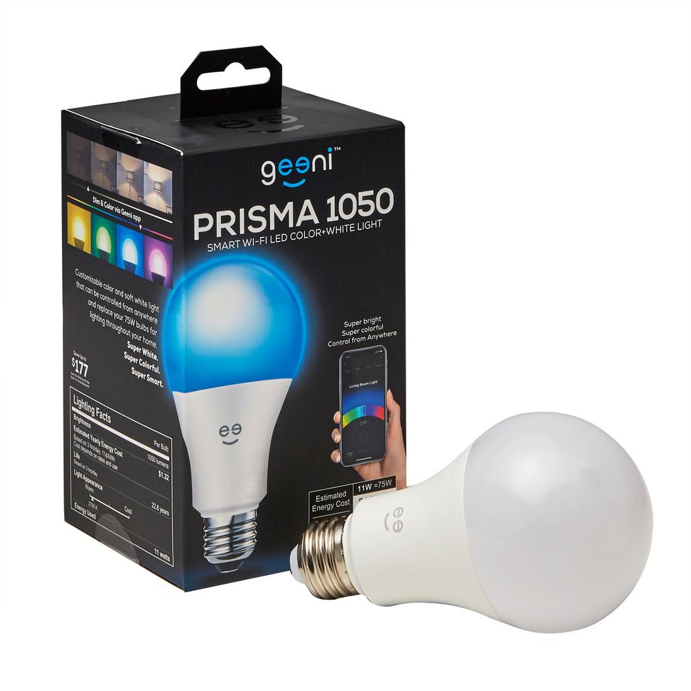 E26 Geeni Led Bulbs Light The Home Depot Prisma 1050 75w Equivalent Color And White A21 Smart Led Light Bulb