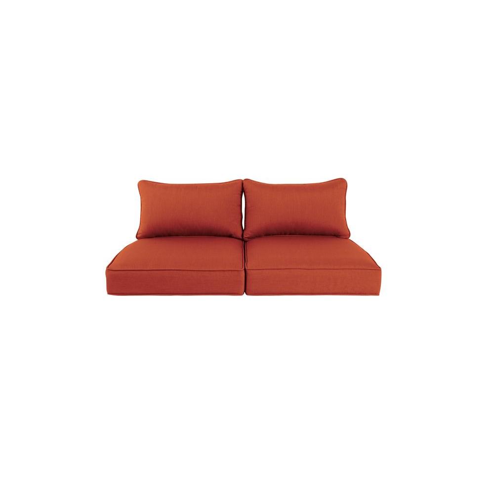 Brown Jordan Greystone Replacement Outdoor Loveseat Cushion in Cinnabar