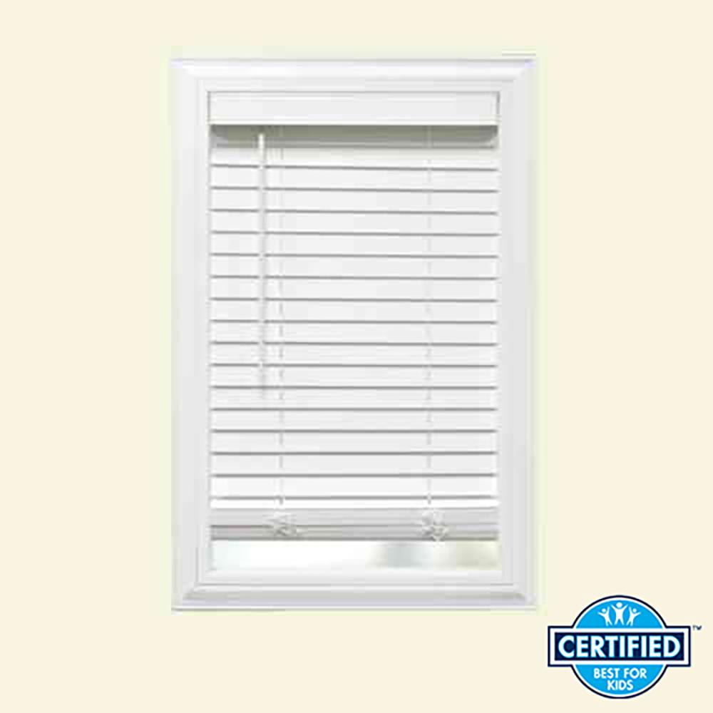 Home Decorators Collection White Cordless 2 in. Faux Wood Blind 11 in