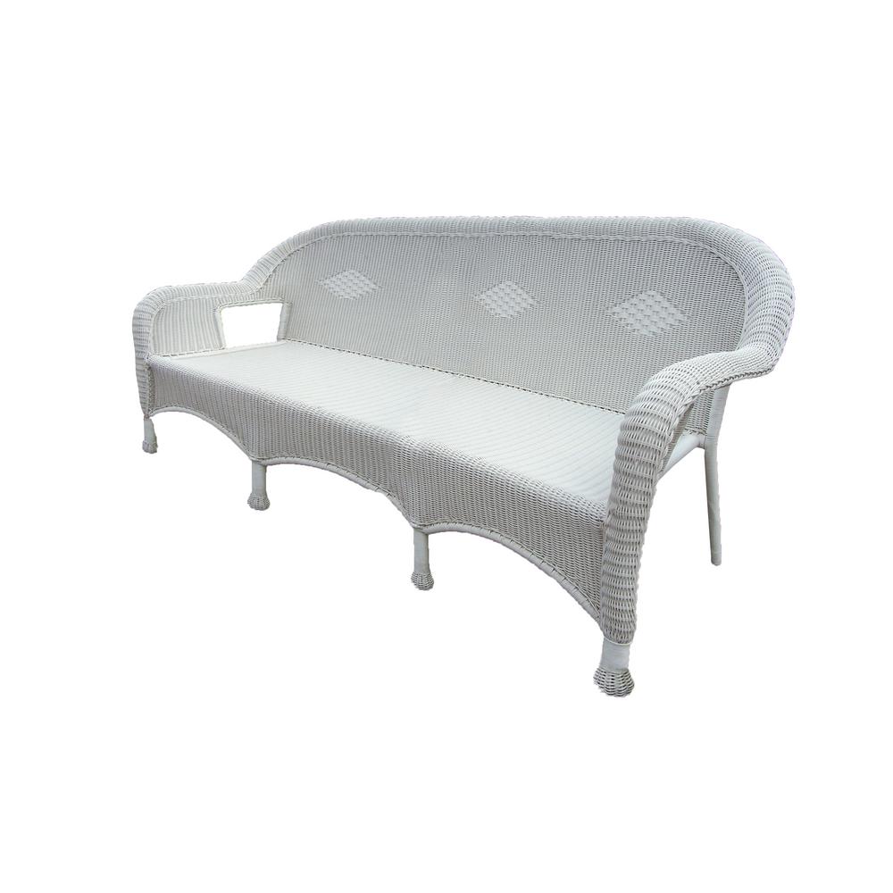 White Resin Wicker Sofa Baci Living Room