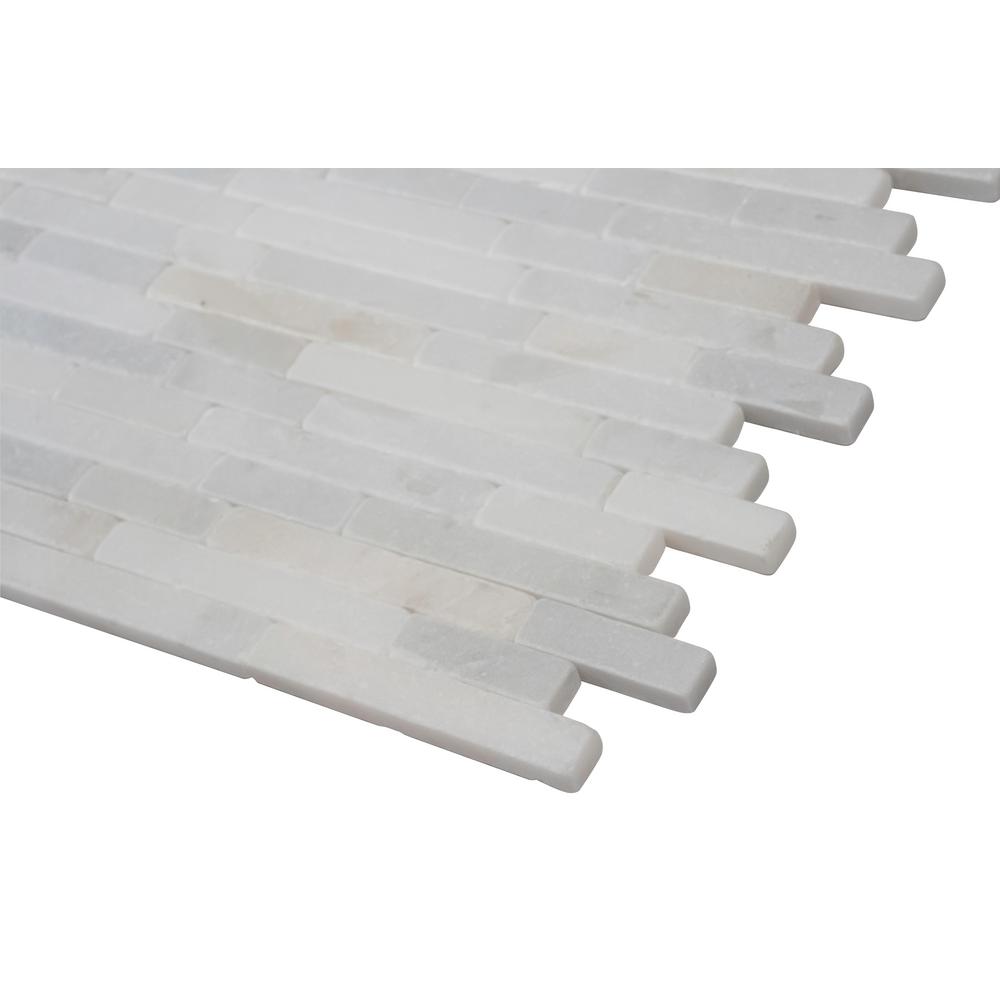 Greecian White Tumbled Veneer Marble Tile x 18 in 8 in