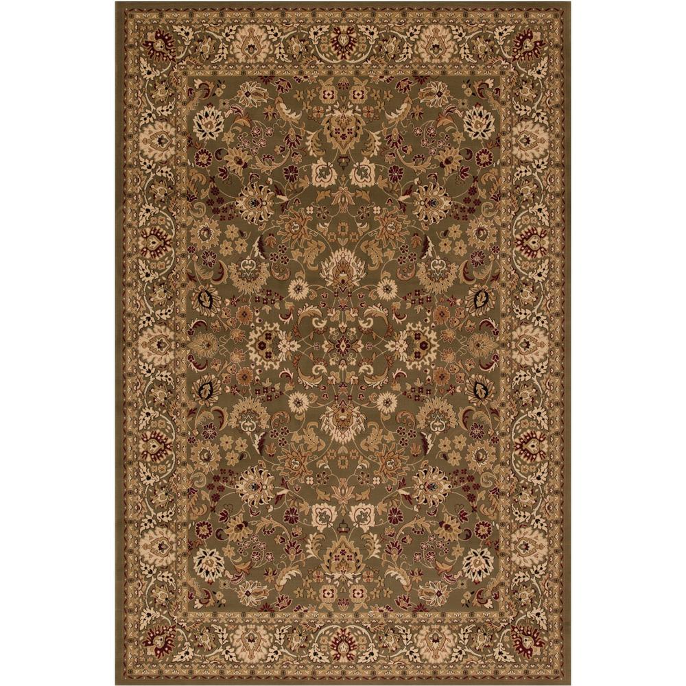 Machine Made Border 4 X 6 Area Rugs The Home Depot Persian Clics Mahal Green 4 Ft X 6 Area Rug