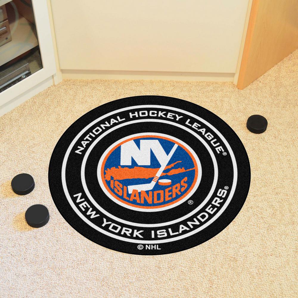 FANMATS NHL New York Islanders Nylon Face Hockey Puck Rug Area Rugs Décor