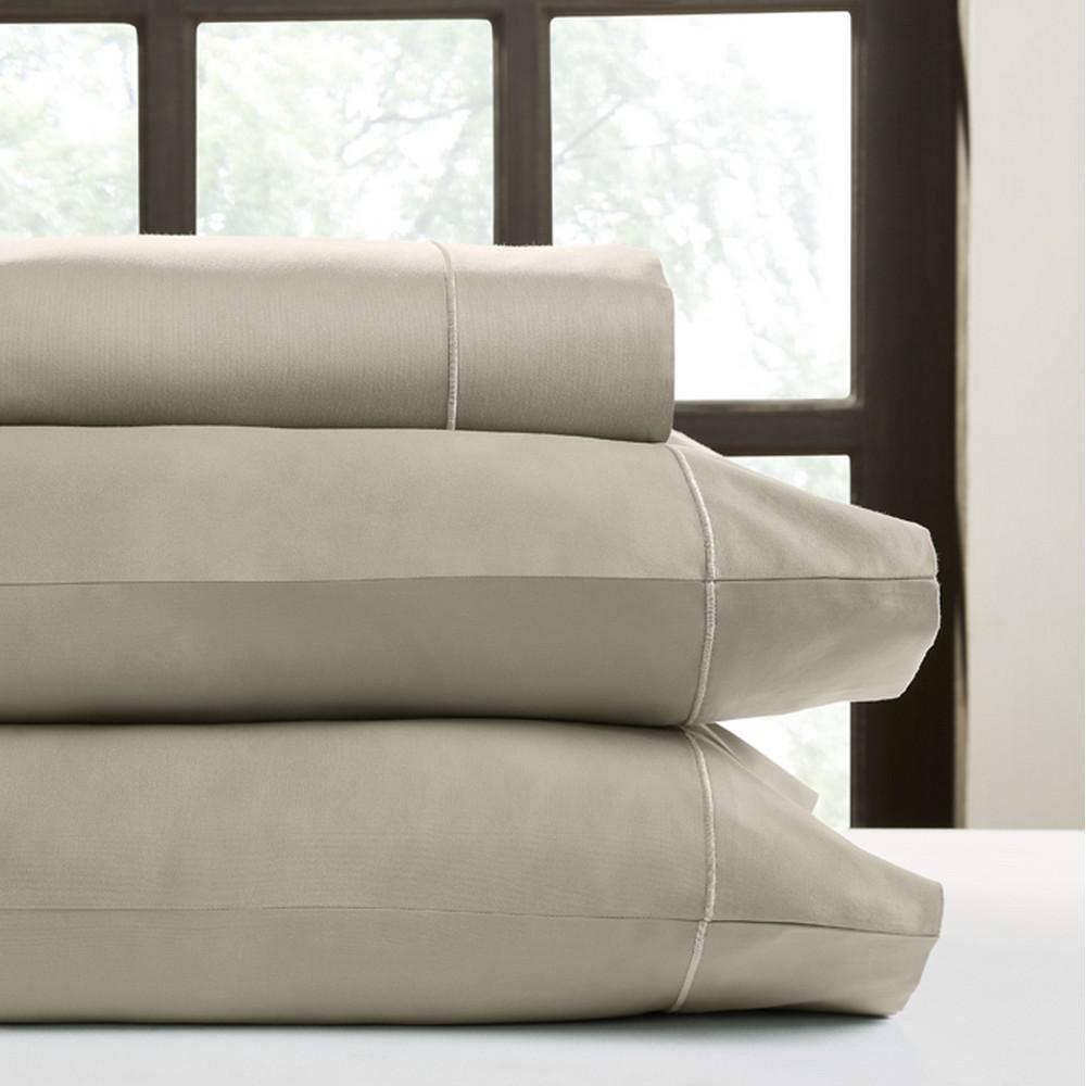 PERTHSHIRE Hotel Concepts 4-Piece Taupe Solid 500 Thread Count Cotton California King Sheet Set, Brown was $185.6 now $74.24 (60.0% off)