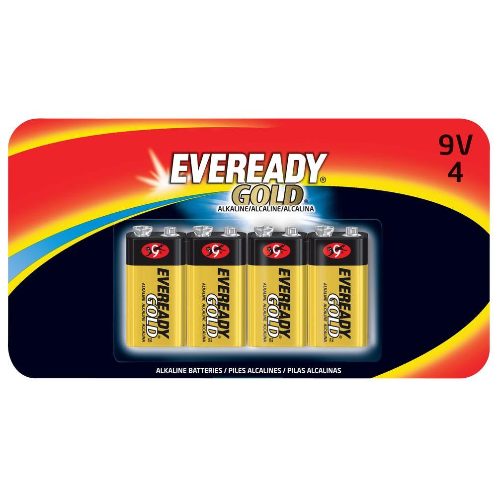 Alkaline 9 Volt Eveready Gold 4 Pack A522bp 4 The Home Depot 3232