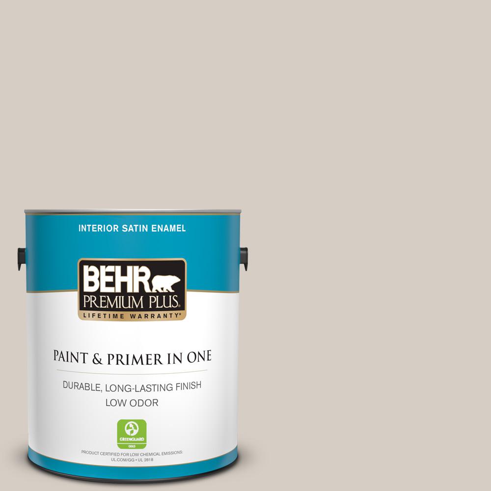 BEHR PREMIUM PLUS 1 gal. MQ306 Granite Dust Satin Enamel Low Odor